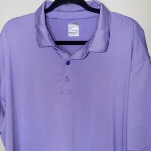 Callaway Mens Size XXL Purple White Stripe Short Sleeve Golf Polo